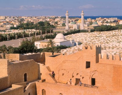Bourguiba Mosque and Cemetery Seen from the Ribat by Unbekannt Unbekannt